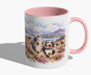 Frühling in den Highlands - Bearded Collie Tasse No. 1